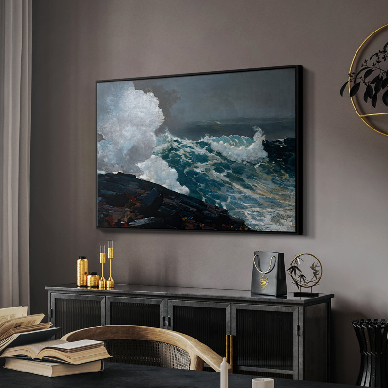 Northeaster, 1895 - Winslow Homer, toile tendue avec châssis, 26x40, Noir