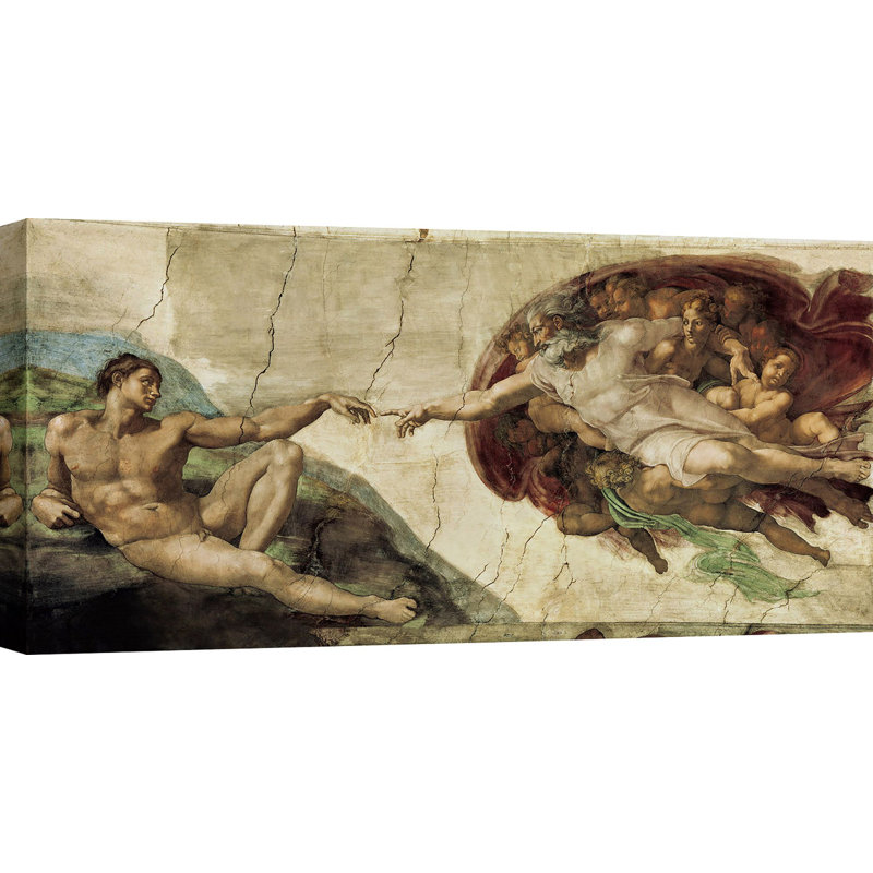 The Creation Of Adam by Michelangelo - Wrapped Canvas Print, 35cm H x 70cm W x 4cm D