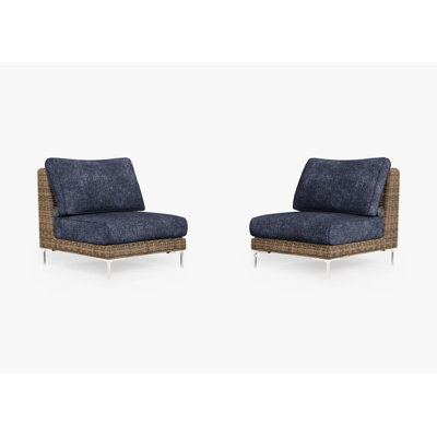 Ensemble de conversation pour chaise sans accoudoirs Brown