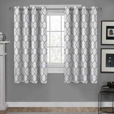 Panneaux de rideaux semi-transparents à motif géométrique avec œillets Caliese