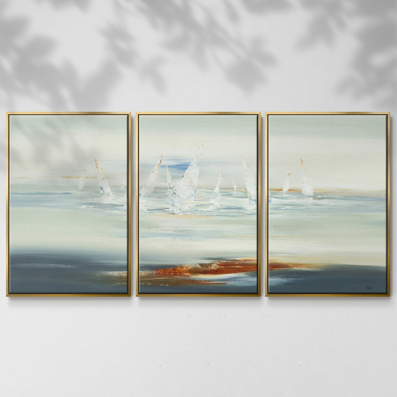 Float Away, reproduction sur toile 3 pièces, Or, H 24 po x l 48 po x P 2 po