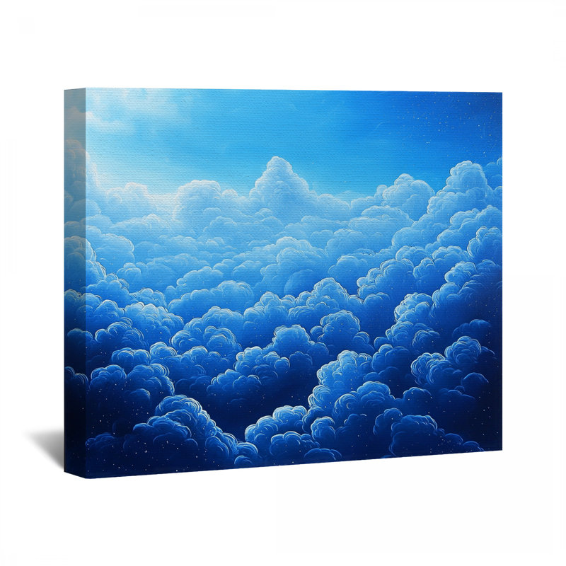 Décoration murale toile nuages - météo, H 11 po x l 14 po