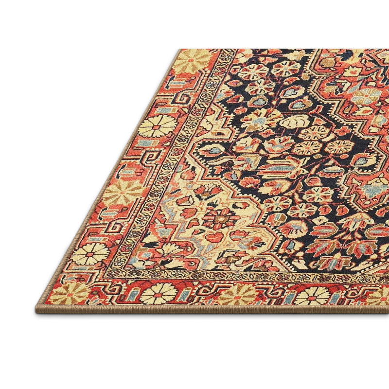 Tapis traditionnel jaune / brun, Rectangle 5 pi x 7 pi