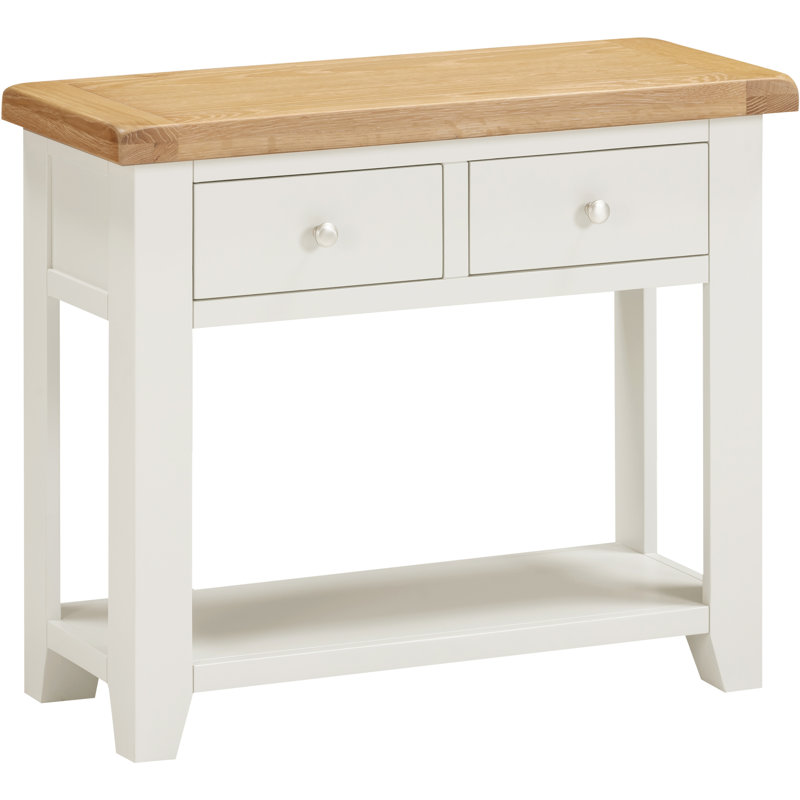 Windsor 85cm Solid Wood Top Console Table, Ivory
