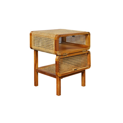 Marjo 1 Drawer Wicker & Rattan Bedside Table