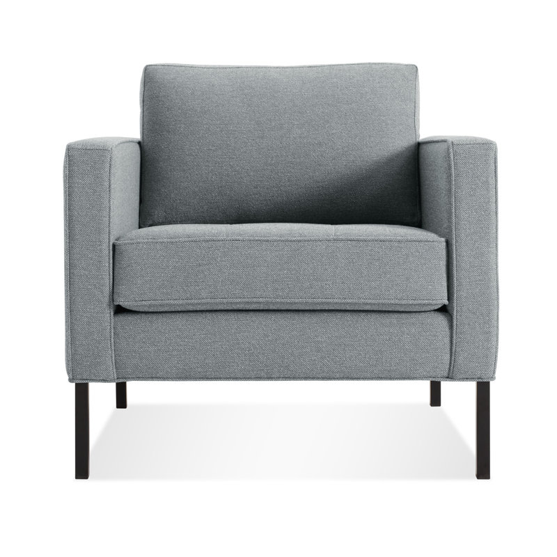 Paramount Tufted Armchair, Black, Otter Velvet Polyester Blend