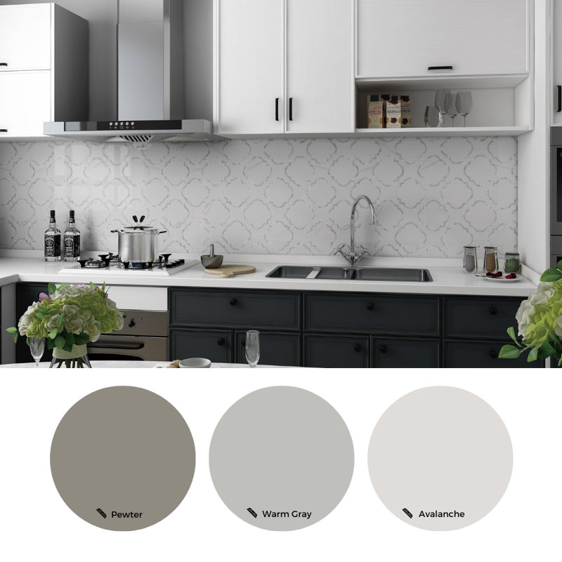 Delphi Pearl 12" x 12" Straight Edge Glass Wall Mosaic Tile, Statuario