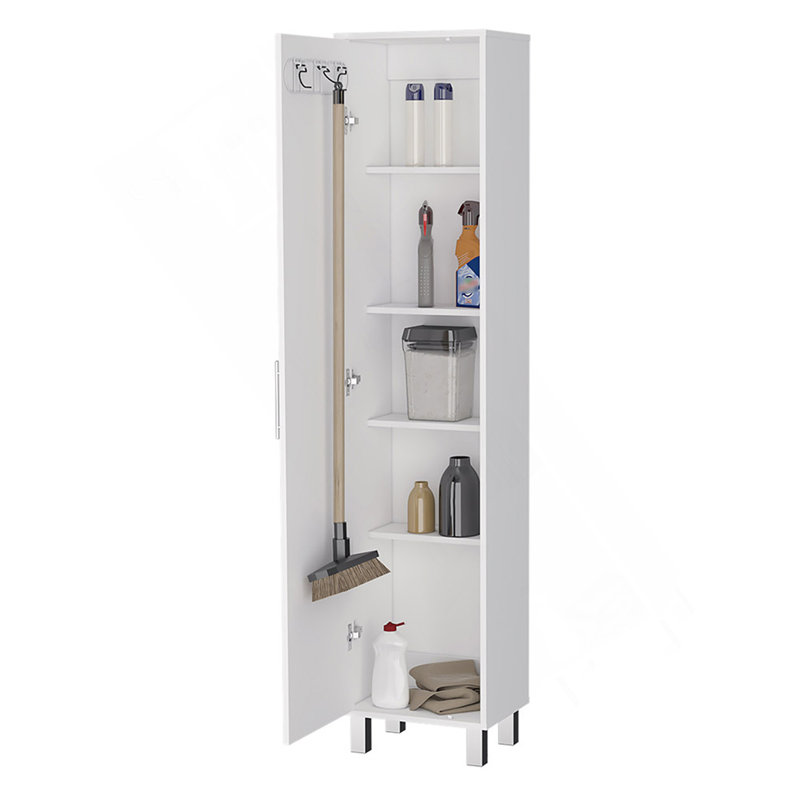 Storage Cabinet Buccan, Laundry, White Finish