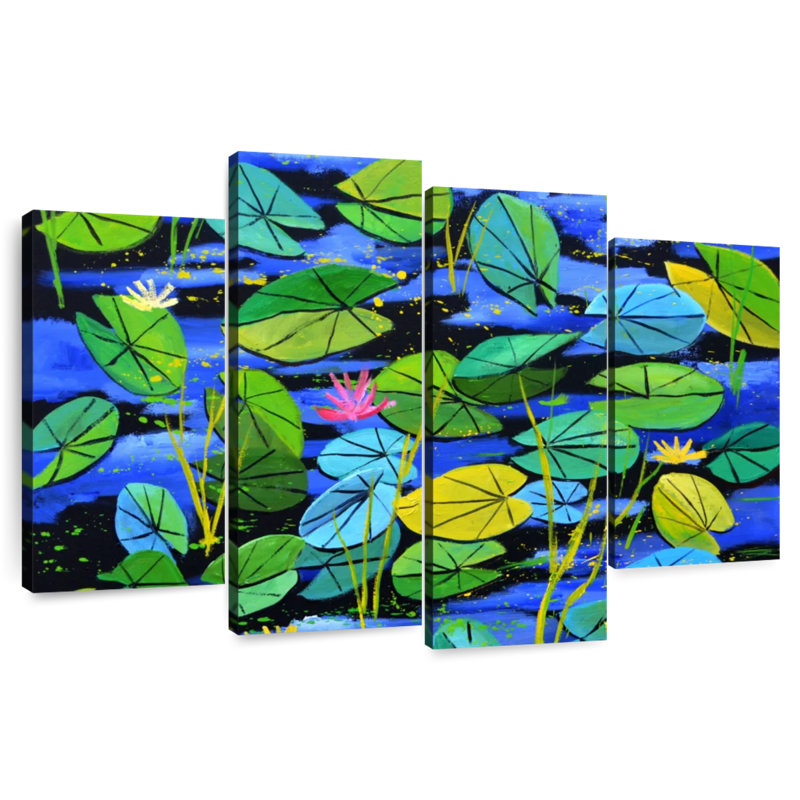 Harnek Pink Waterlilies, 48" H x 75" W