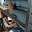 Bureau avec rehausse, finition brune