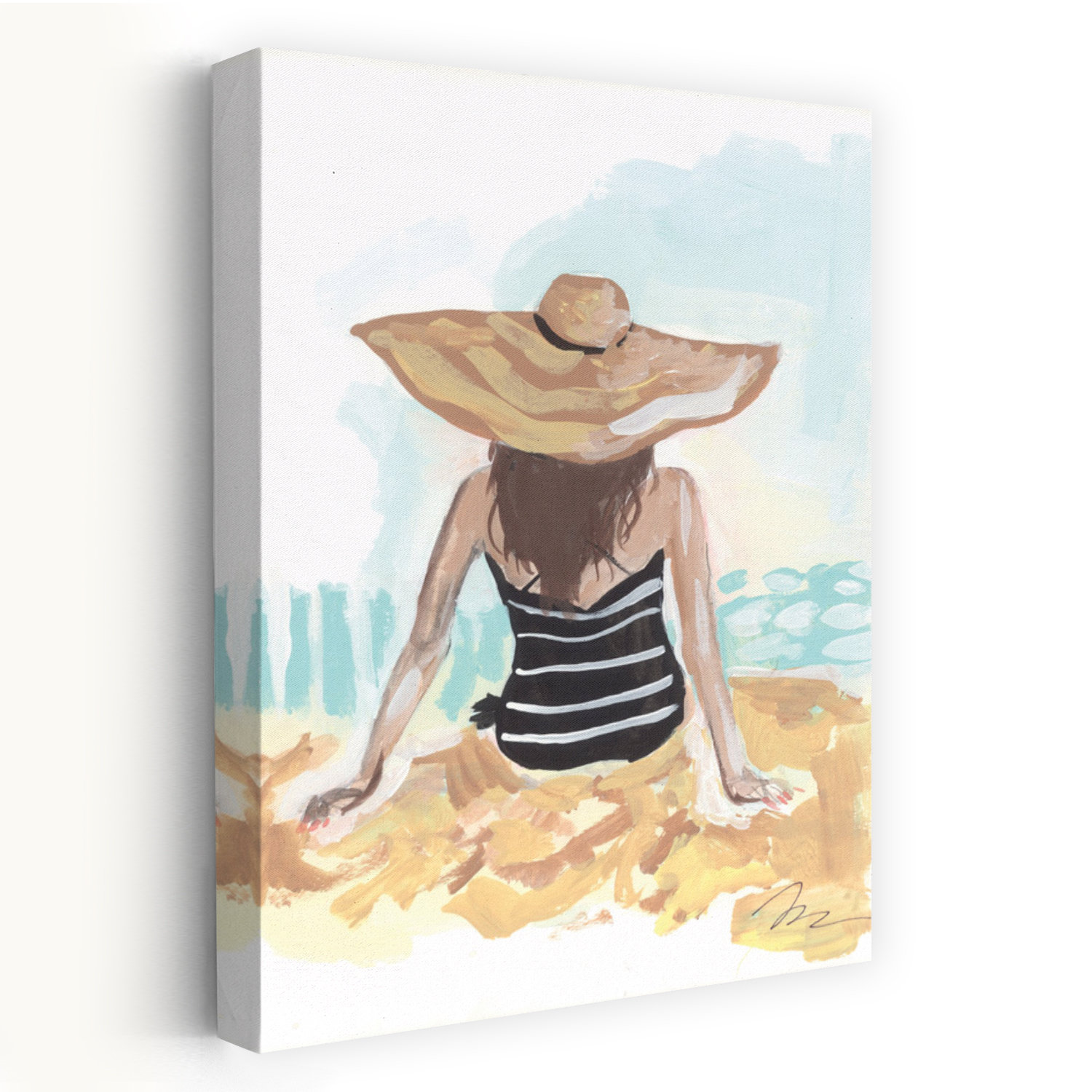Dovecove Bathing Beauty I Abstract Contemporary Beach Summer Art | Wayfair