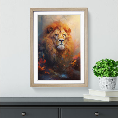 XYZ-FRM-V1223-4281 Lion Romanticism - Single Picture Frame Print on Wood