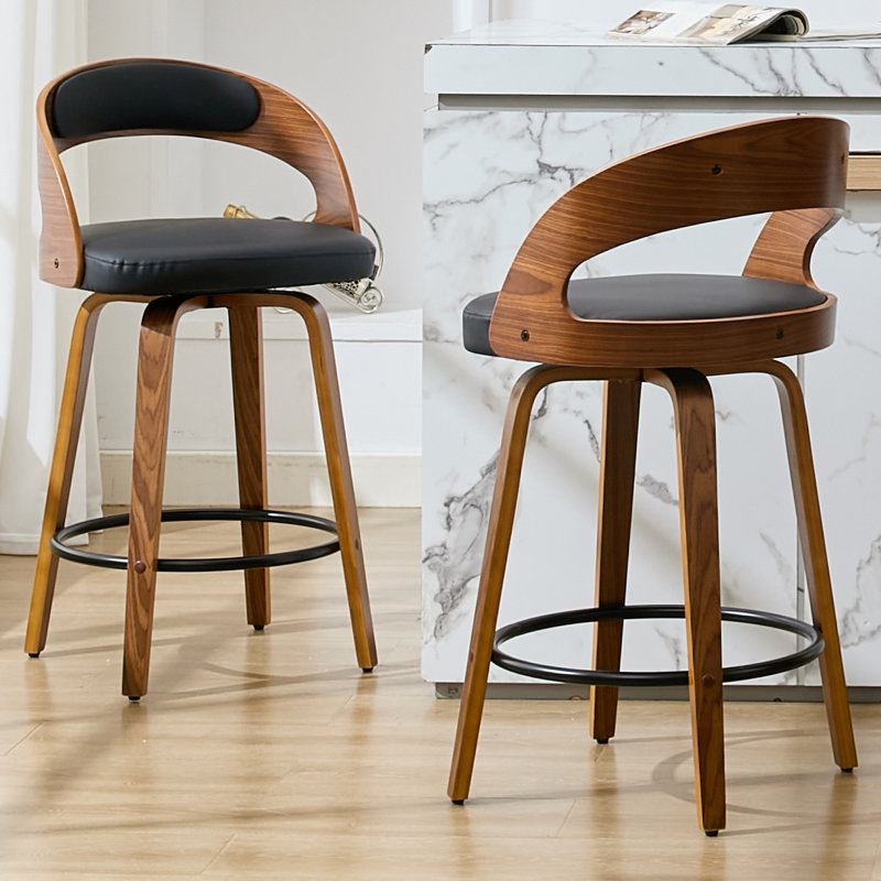 Tabourets pivotants 26 po Modern, Noir, Tabouret de comptoir (assise à une hauteur de 26 