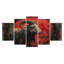 «Red», noir et noir, «Astrology Cosmic Conquest Capricorn», ensemble d'œuvres d'art sur toile
