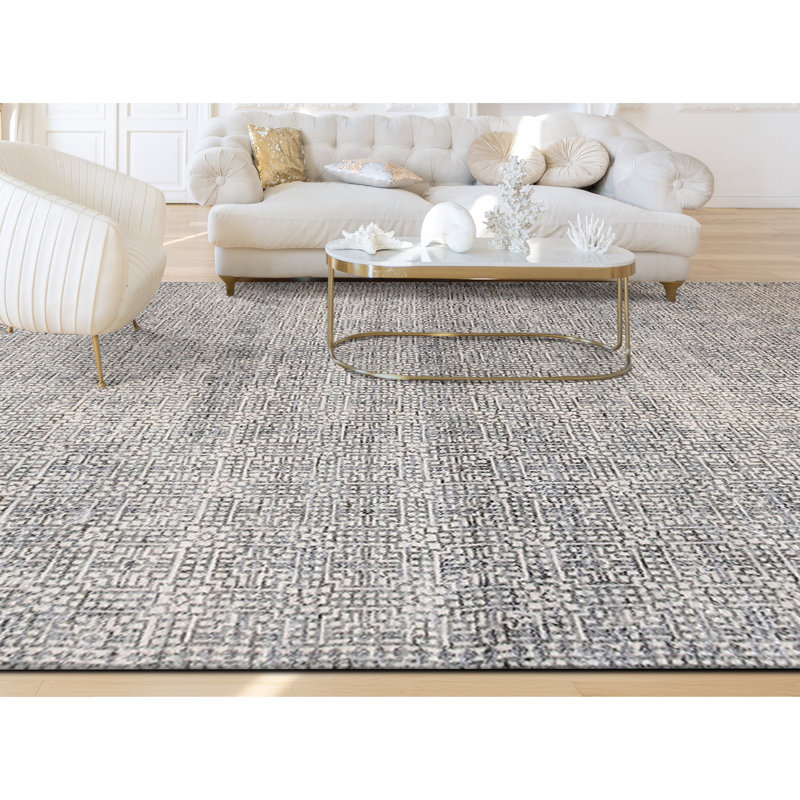 Hand Knotted Area Rug in Natural/Gray, Rectangle 12' x 15'