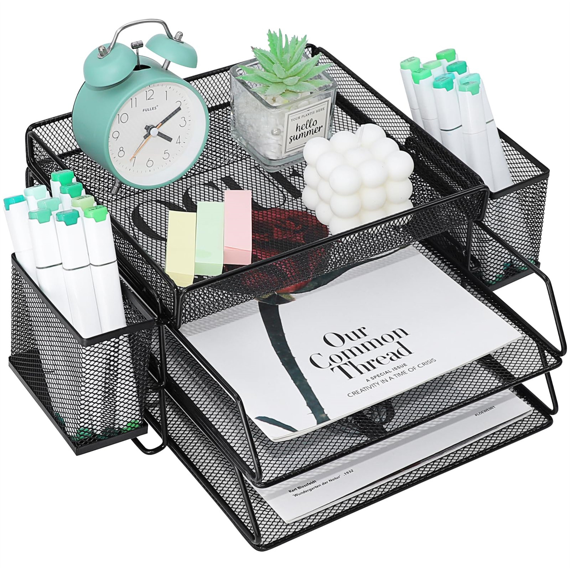 Inbox Zero 2-Tier Metal Mesh Letter Tray Desktop Organizer Stackable ...