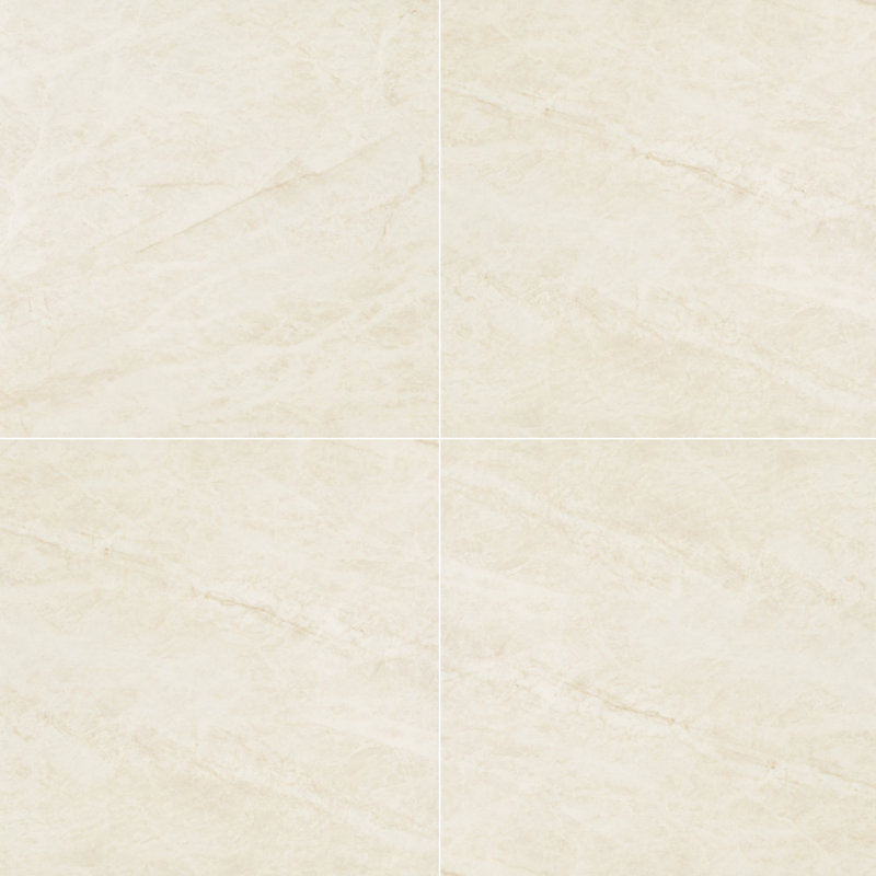 Precious Marble 24 in. x 24 in. Matte Porcelain Marble-Look Floor And Wall Tile (19.38 Sq. Ft. / Case), Taj Mahal Marfil