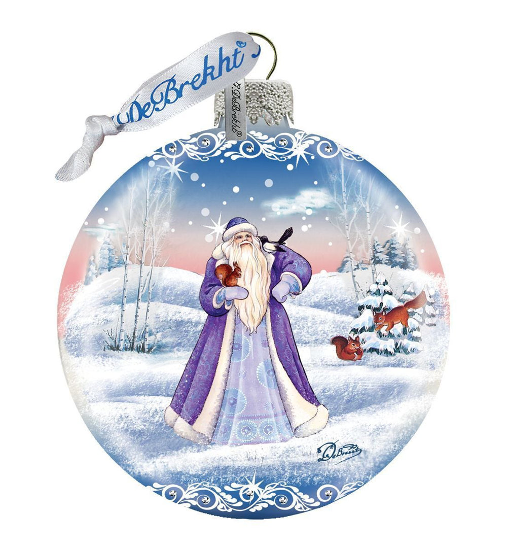 Holiday Splendor 3.5'' Handmade Glass Ball Ornament G Debrekht