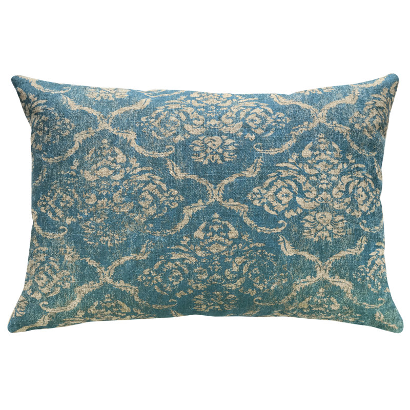 Damask Linen Reversible Throw Pillow