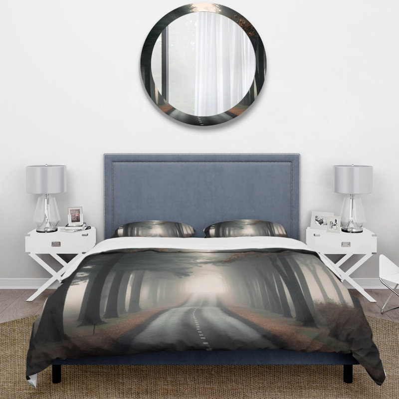 Ensemble de housse de couette en microfibre / polyester Misty Road Through The Forest I