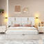 Grand lit plateforme tapissier-314310629