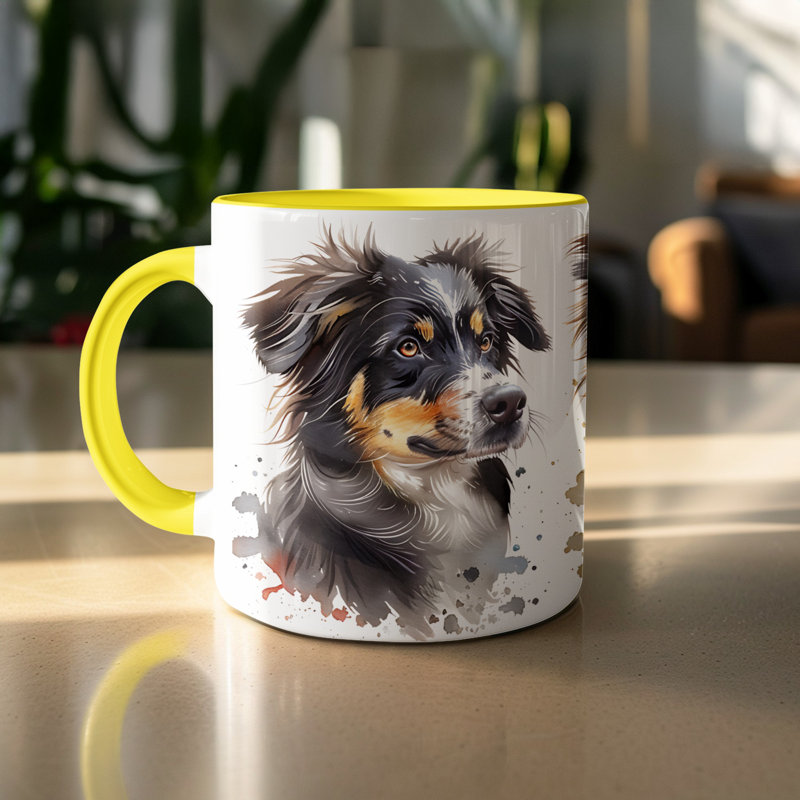 Mug, Yellow, 4