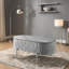 Table basse avec tiroir et tablette en gris doux ultrabrillant, pieds chromés, pour le salon
