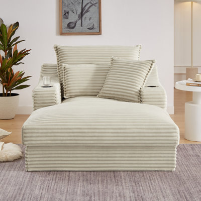 Canapé à compression rembourré de 47,24 pouces de style moderne et confortable avec une conception de coussin unique, une chaise longue pour le salon, la chambre à coucher, un appartement, un bureau, un chameau