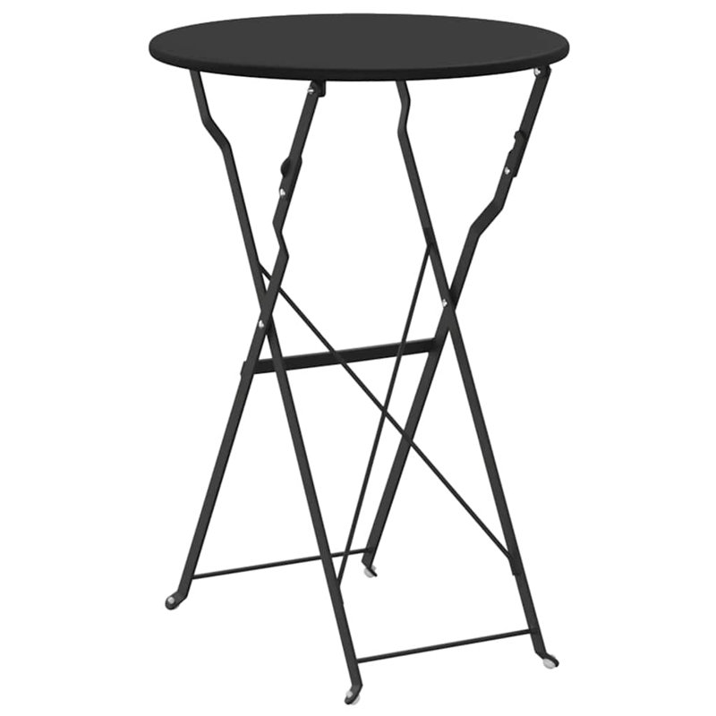 Bistro Table Folding Powder-coated Steel Garden Outdoor Furniture Patio, Anthracite