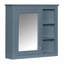 Armoire de rangement murale moderne avec miroir et 3 tablettes ouvertes, idéale pour les salles de bain élégantes et organisées-1123455614