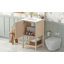 Ensemble de meuble-lavabo de 20 po de style français avec lavabo en céramique, ensemble de meuble-lavabo simple autoportant avec porte à fermeture douce et beaucoup de rangement