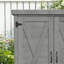 Banc d'extérieur avec armoire de rangement en bois massif et plateau en métal-2096360440