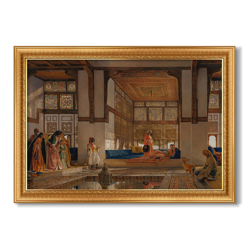 Une dame recevant des visiteurs (La réception), 1873 - John Frederick Lewis - Toile encadrée sur mesure, 29 x 41, Non