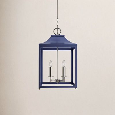 Douro 4 - Light Lantern Square / Rectangle Chandelier in Navy Blue