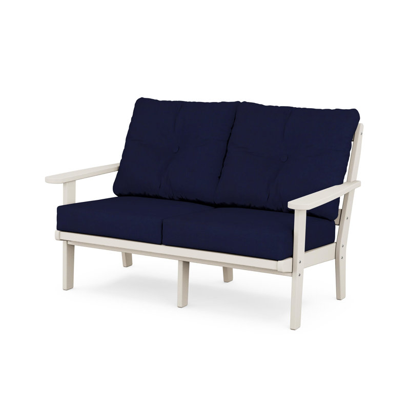 Mission Deep Seating Loveseat, Sand, Navy