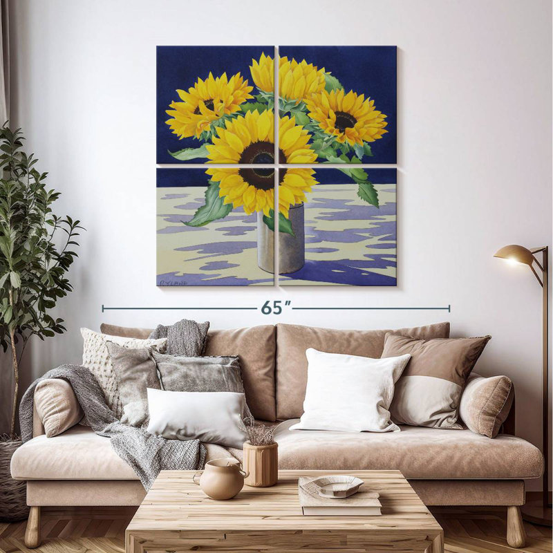 Harnek tournesol nature morte, H 45 po x l 45 po