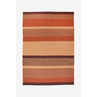Mildaras Striped Wool Hand Woven Area Rug