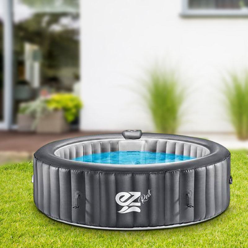 6-Seat Inflatable Pool Spa - Portable Hot Tub Spa with Light and Remote Control