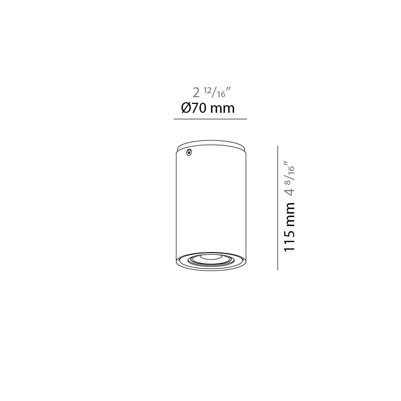 Kronn 2.7559'' Simple Cylinder Flush Mount