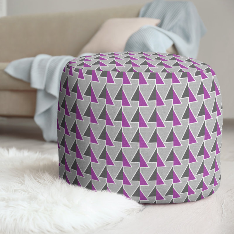 Upholstered Pouf, Violet
