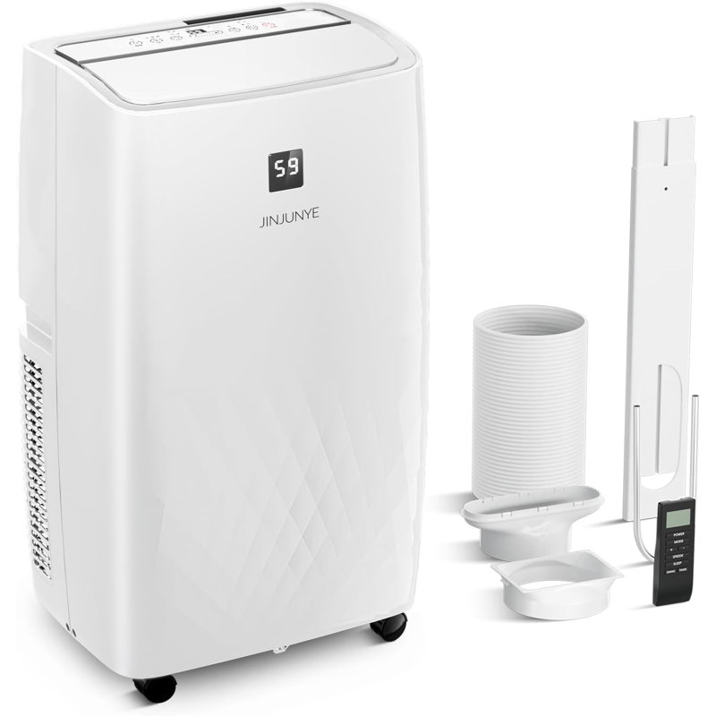 12,000 BTU Portable Air Conditioner With 10,000 BTU Heating, 5-In-1 AC Unit For Rooms Up To 700 Sq. Ft., With Remote, 24H Timer, Window Kit