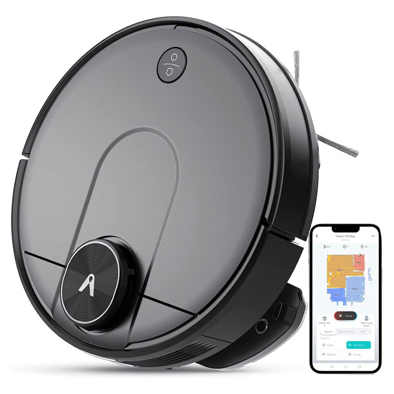 Aspirateur et serpillière Viomi Smart Robot Aspirateur V2 Max pour plusieurs étages, noir