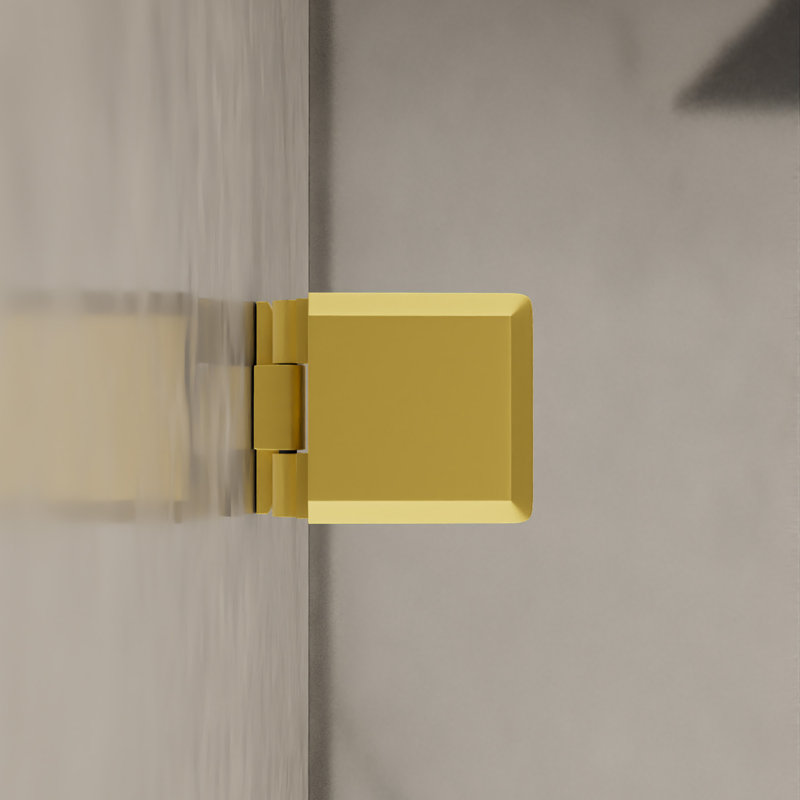 5ABA1D34AF764B6A888BE87077572769 Fixation murale biseautée en verre satiné réglable, Laiton satiné