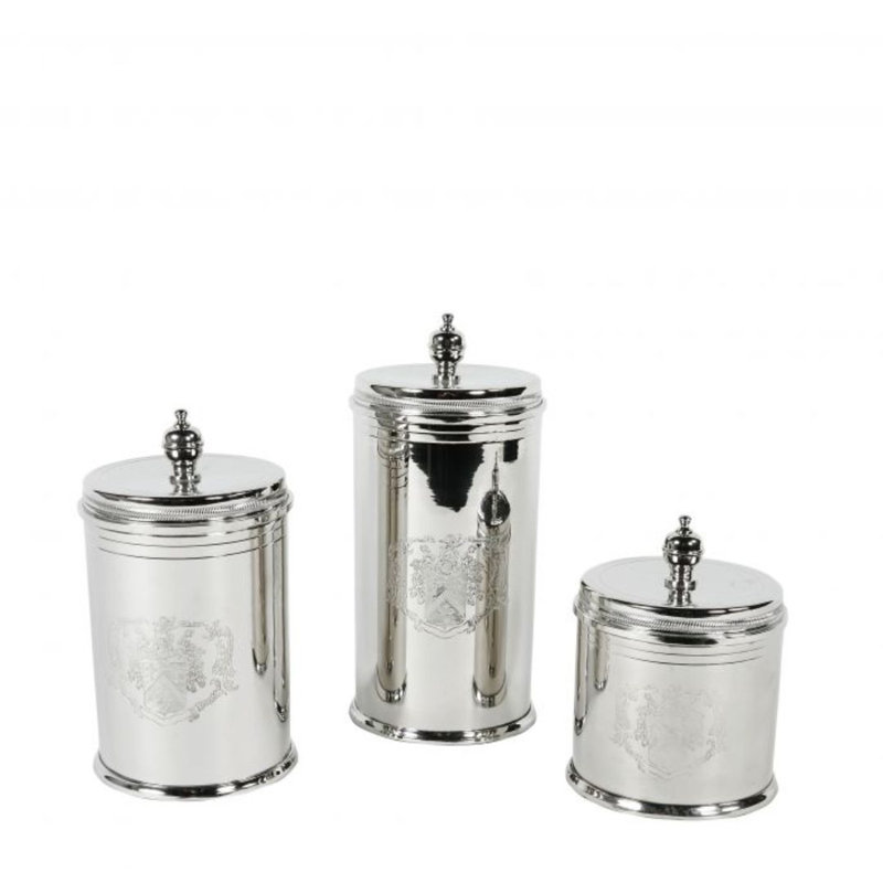 Gaston Nickel Finish Metal Canister Set of 3
