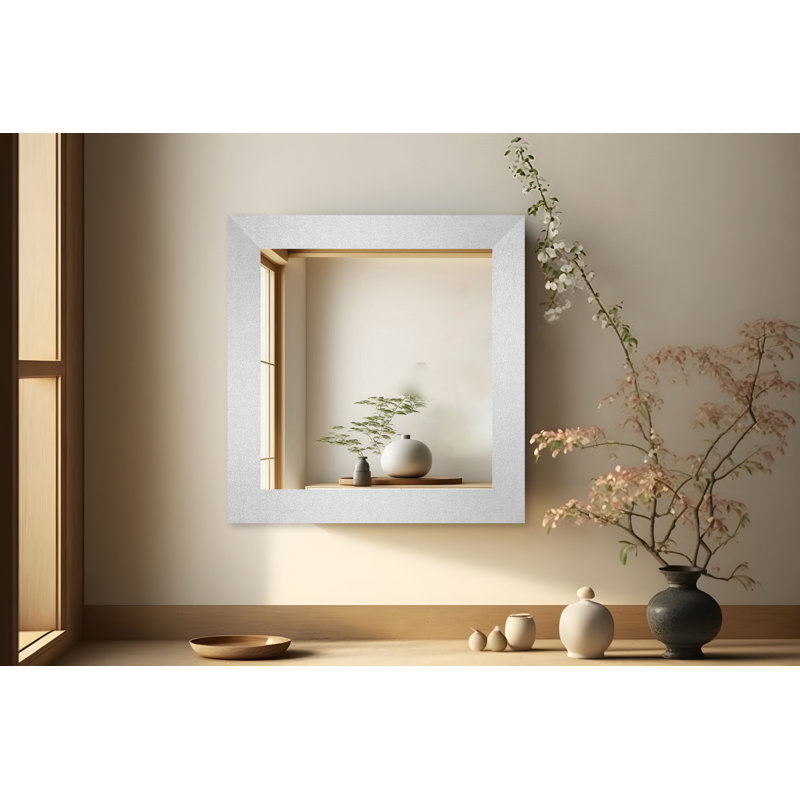 Miroir mural Maci Eileen, Tungstène argent, 33 po x 44 po