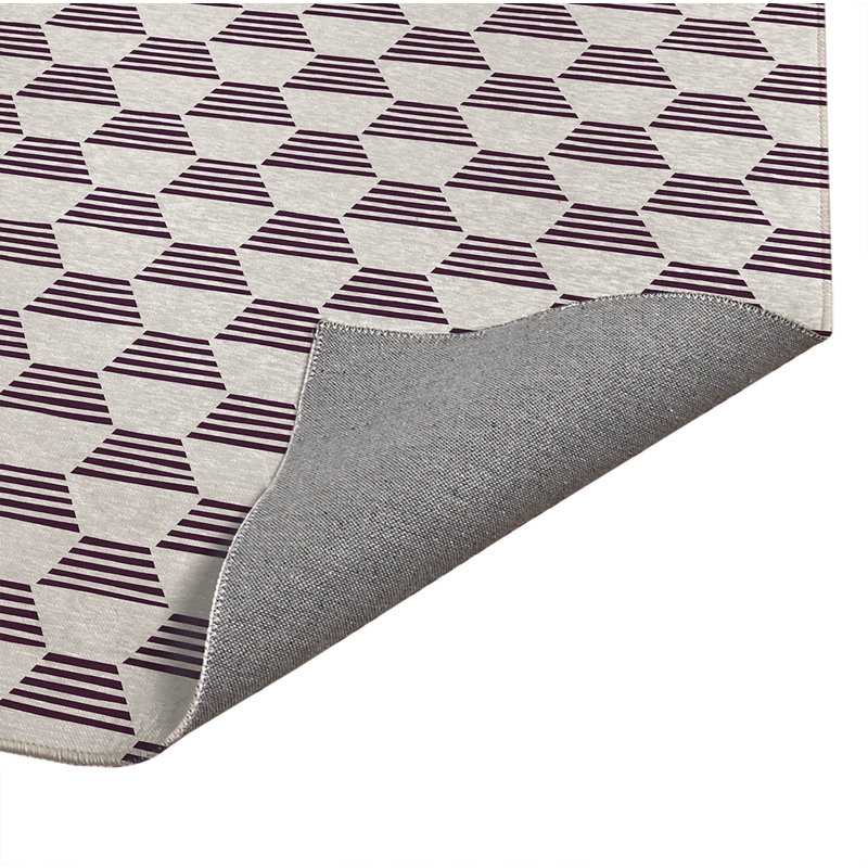 Tapis de cuisine Hexaline, Rectangulaire 2 pi x 3 pi, Aubergine