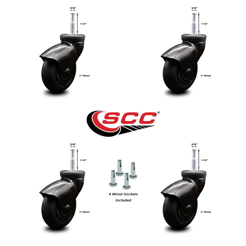Neoprene Rubber Grip Neck Stem Caster