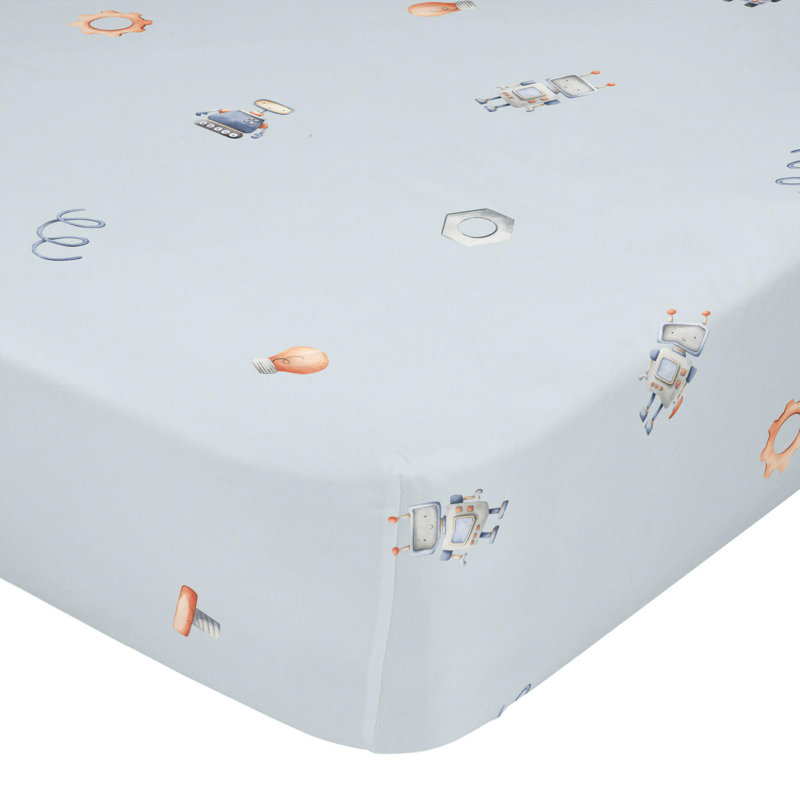 Hajrah People 100% Cotton - Piece Standard Cot Fitted Sheet, W60 x L120cm