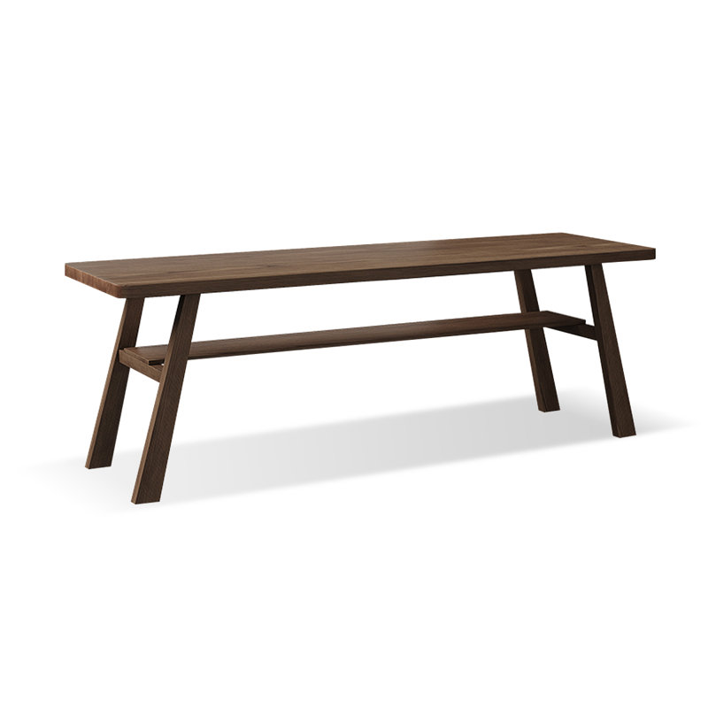 Bureau rectangulaire en bois massif noyer clair, H 29,53 po x l 78,74 po x P 23,62 po