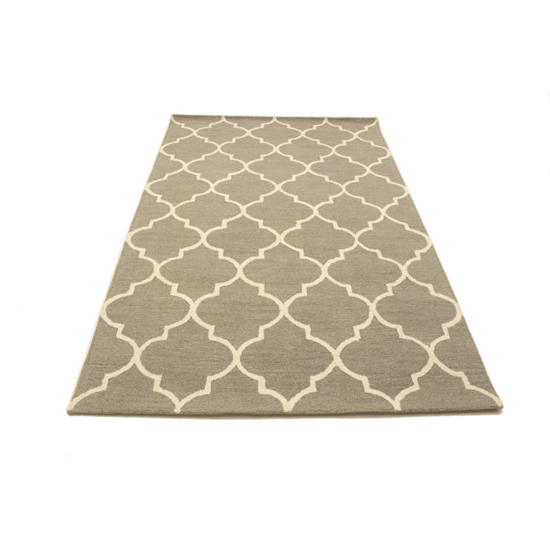 Rectangle Scheurman Pastel Brown Trellis 5X8 Hand-Tufted Modern Rug